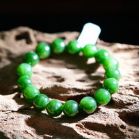 12mm Siberian Jade Beaded Bracelet #2316