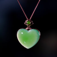 18k Siberian Jade Heart Necklace #2477