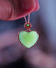 18k Siberian Jade Heart Necklace #2477