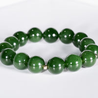 14k Siberian Jade Beaded Bracelet #1904