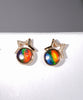 18K Diamond Ammolite Earrings #368