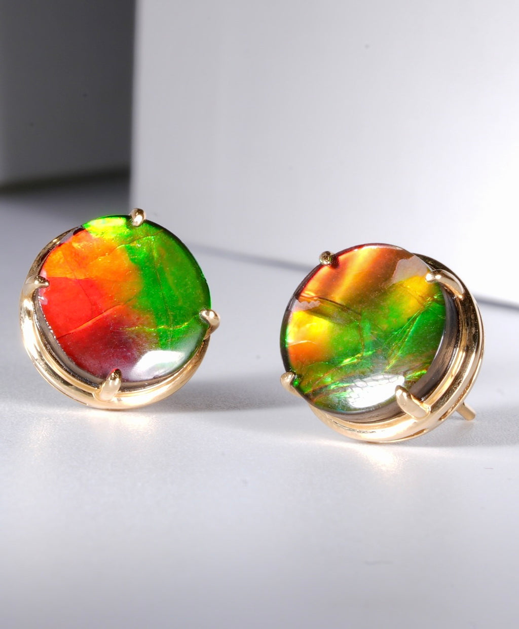 18K Ammolite Earrings #1907