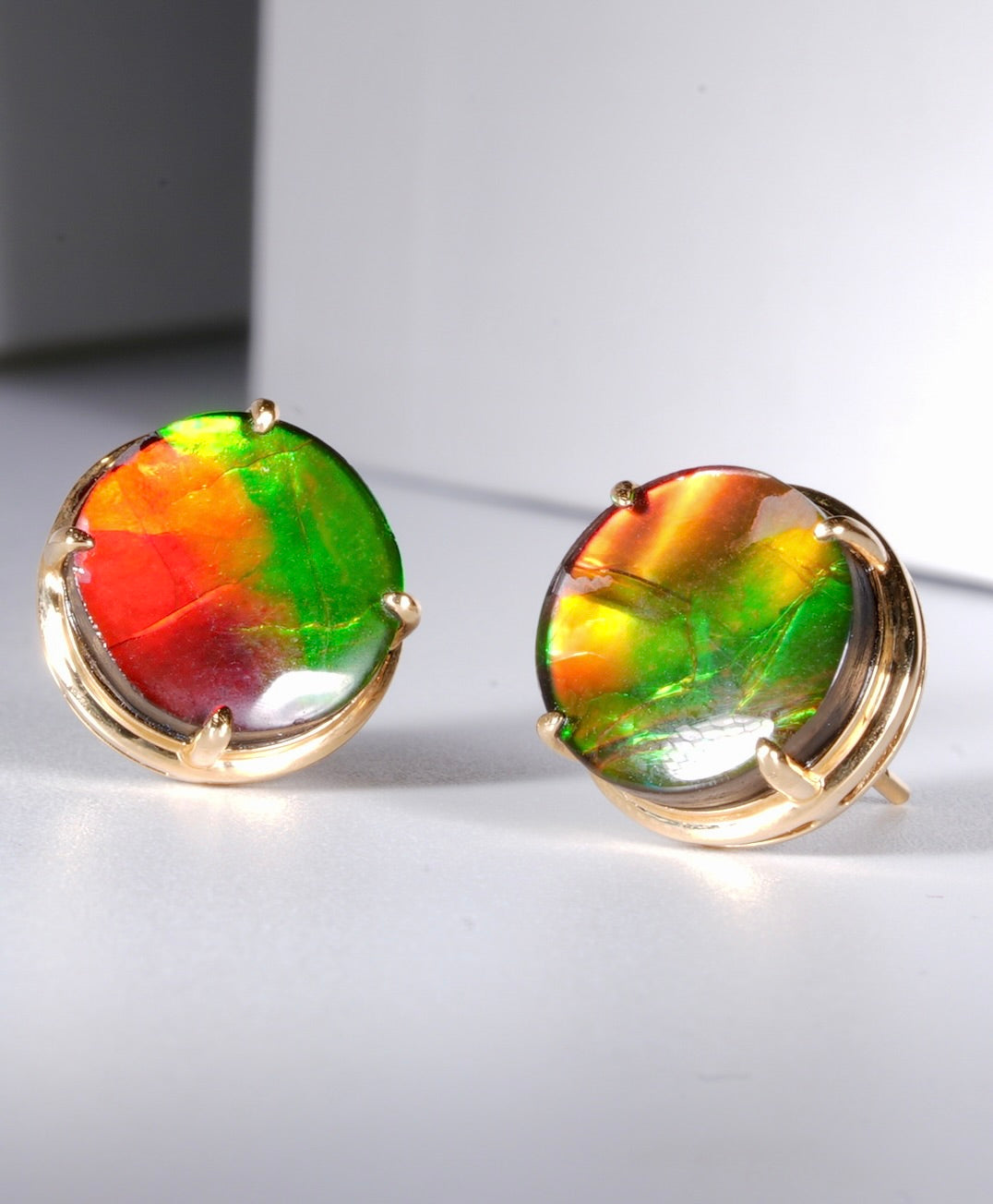 18K Ammolite Earrings #1907