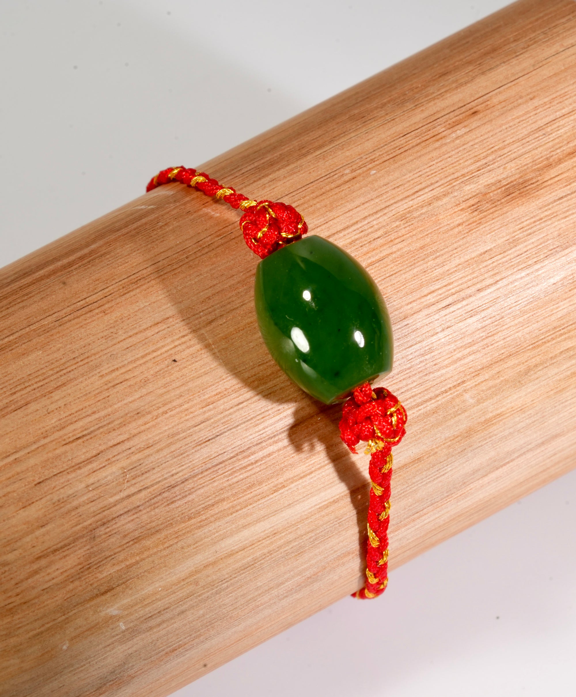 Eternal Fortune Red Cord Jade Bracelet #2905-2