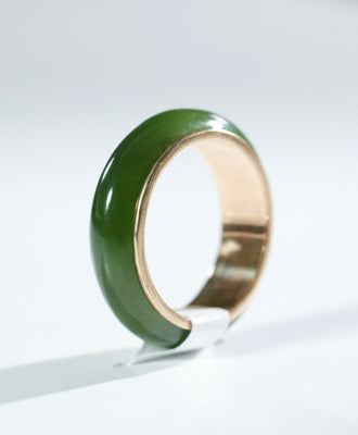 Sz4.5 14k Polar Jade Ring #2502-2