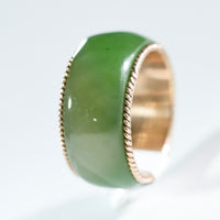 Sz4.5 14k Polar Jade Ring #2501-3