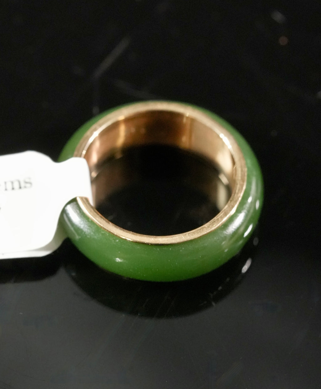 Sz5 14k Polar Jade Ring #2502-23