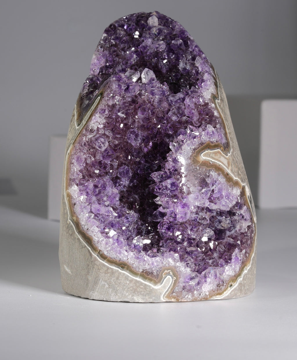 AMETHYST SEMI-GEODES BASE CUT 3.9 LB #1863