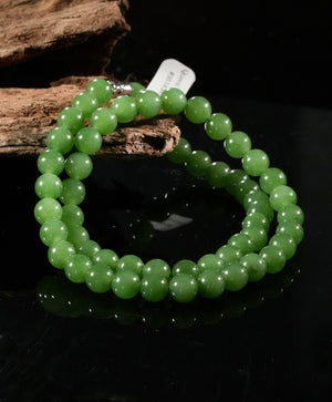 8mm Siberian Jade Beaded Necklace #2504