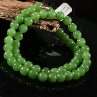 8mm Siberian Jade Beaded Necklace #2504