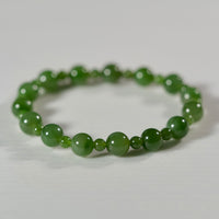 6" Polar Jade Grade Beaded Bracelet #2496