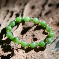 6" Polar Jade Grade Beaded Bracelet #2496