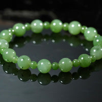 6" Polar Jade Grade Beaded Bracelet #2496