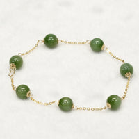 8mm Chatoyant Siberian Jade Starry Bracelet #2528