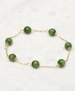 8mm Chatoyant Siberian Jade Starry Bracelet #2528