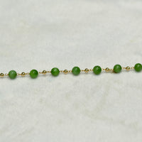 14k 8mm Chatoyant Jade Starry Beaded Bracelet #2421-2