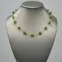 18k 8mm Chatoyant Jade Starry Necklace #2563