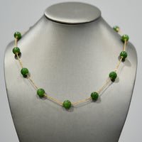 18k 10mm Siberian Jade Starry Necklace #2529