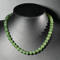 10mm Siberian Jade Beaded Necklace #2531