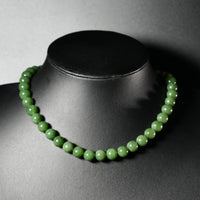 10mm Canadian Jade Beaded Necklace #2534