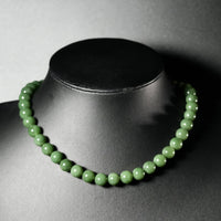 10mm Canadian Jade Beaded Necklace #2534