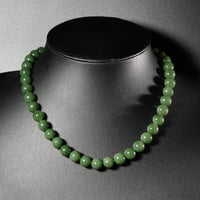 10mm Canadian Jade Beaded Necklace #2534