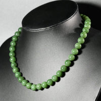 10mm Canadian Jade Beaded Necklace #2534