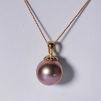 14K EDISON PURPLE PEARL PENDANT#1930