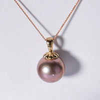 14K EDISON PURPLE PEARL PENDANT#1930