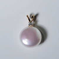 FRESHWATER BUTTON PEARL PENDANT #1941