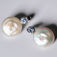 BUTTON PEARL 925 S.S EARRINGS #1608