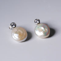 BUTTON PEARL 925 S.S EARRINGS #1608