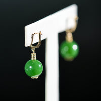 14k Siberian Jade Ball Earrings #2548