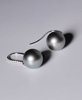 Tahitian Saltwater Pearl Earrings 14K Gold Natural Pearl #1614
