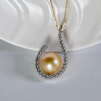 9.5MM SOUTH SEA GOLD PEARL PENDANT #1530