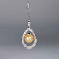 CULTURED SOUTH SEA GOLD PEARL PENDANT #1656