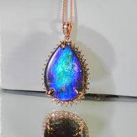 18k Waterdrop Ammolite Pendant #1971