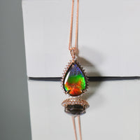 18k Waterdrop Ammolite Pendant #1972