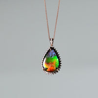 18k Waterdrop Ammolite Pendant #1972