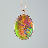 18k Oval Ammolite Pendant #1974