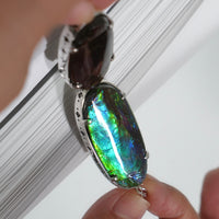 Long Oval Ammolite Pendant #1977