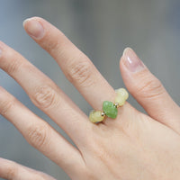 14k Gold Hetian Jade Ruyi Ring #2009