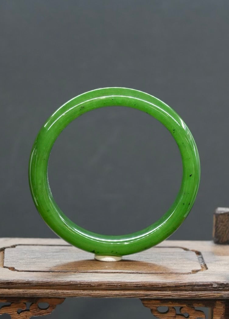 Authentic Canadian Polar Jade Bangle Natural Jade Bracelet AAA Grade 57mm | #5049