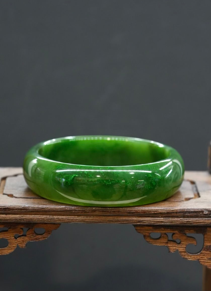 Authentic Canadian Polar Jade Bangle Natural Jade Bracelet AA Grade 58mm | #5050