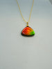 Authentic Alberta Ammolite Pendant Necklace– 14K Gold Filled, Grade AA Red, Golden, Green Fire Spectrum|#3224
