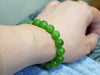 Natural Canadian Polar Nephrite Jade Beaded Bracelet - 10mm Imperial Green AAA+|#5064