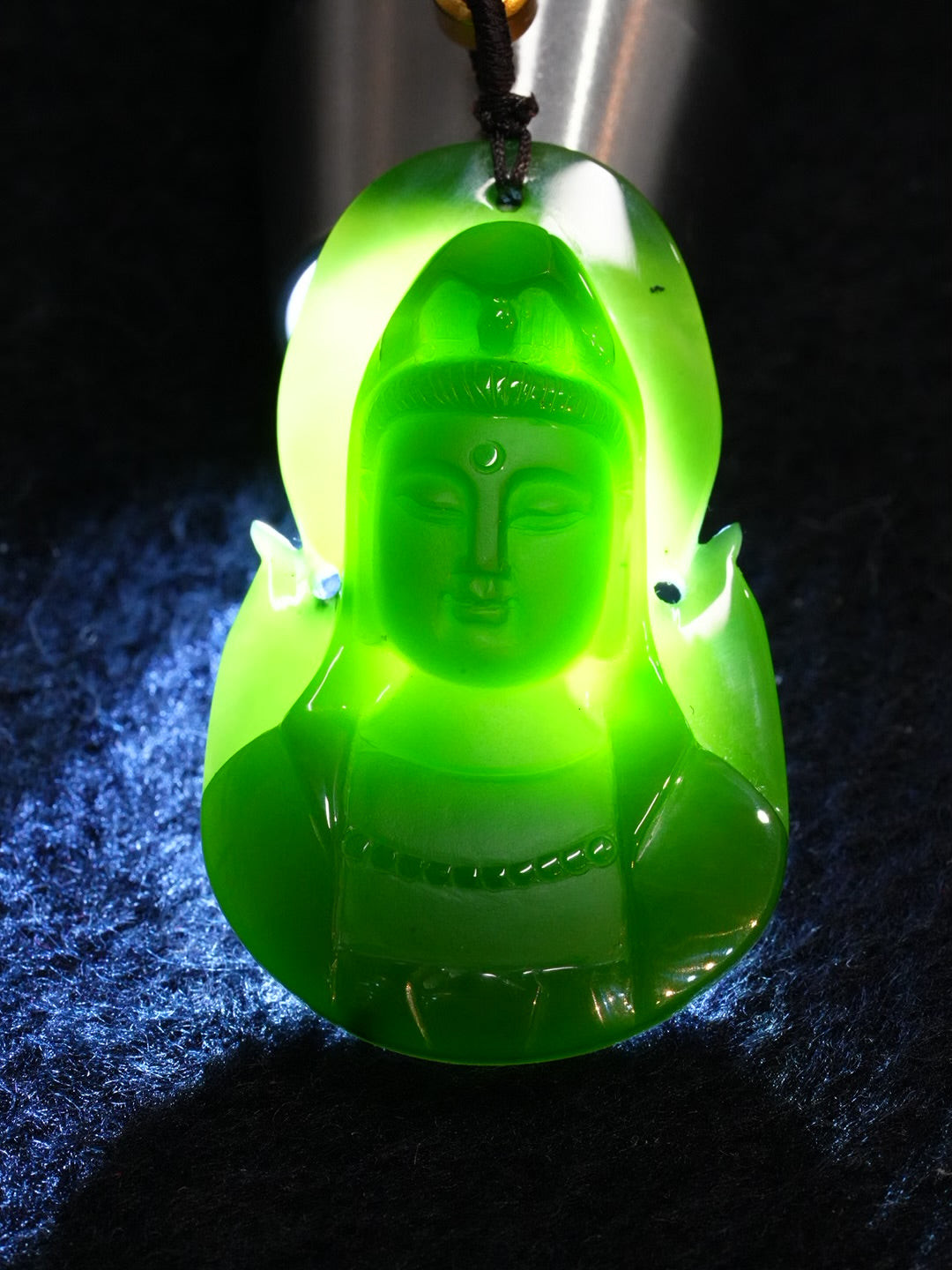 Canadian Polar Jade Guanyin Pendant AAA Natural Jade 42mm|#5061