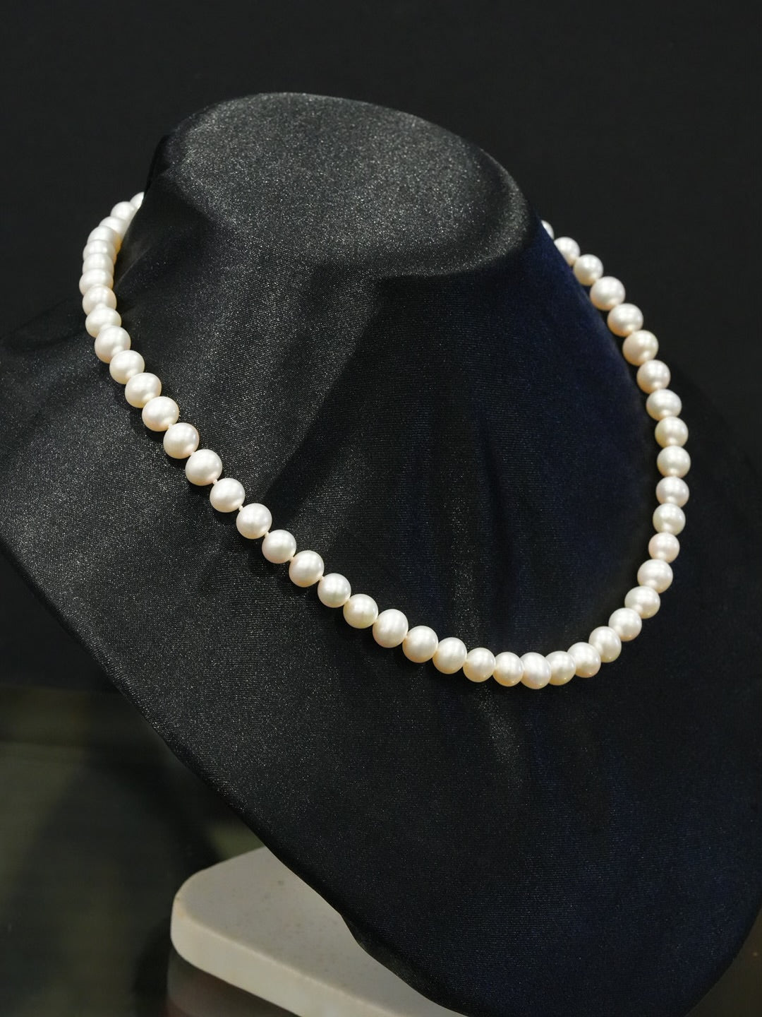 18 inch natural freshwater cultured pearl necklace princess length drape with 925 sterling silver clasp