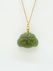 Natural Hetian Nephrite Jade Ruyi Pendant  | Lake Green 14K | #5071