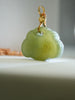 Natural Hetian Nephrite Jade Ruyi Pendant  | Lake Green 14K | #5071